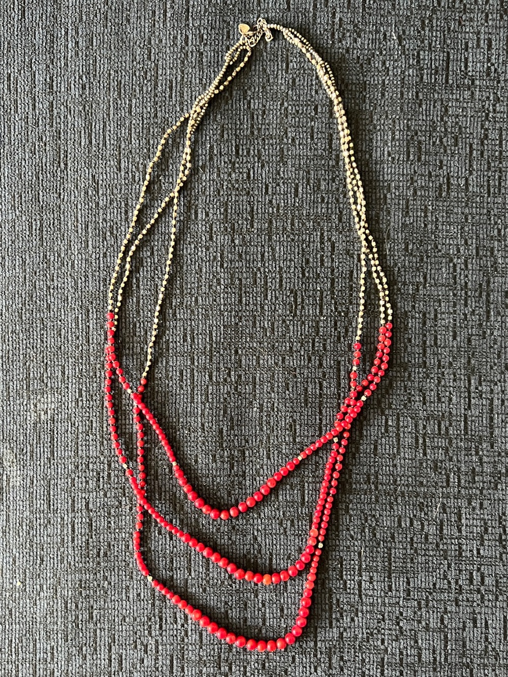 Nakamol Red and Gunmetal Necklace